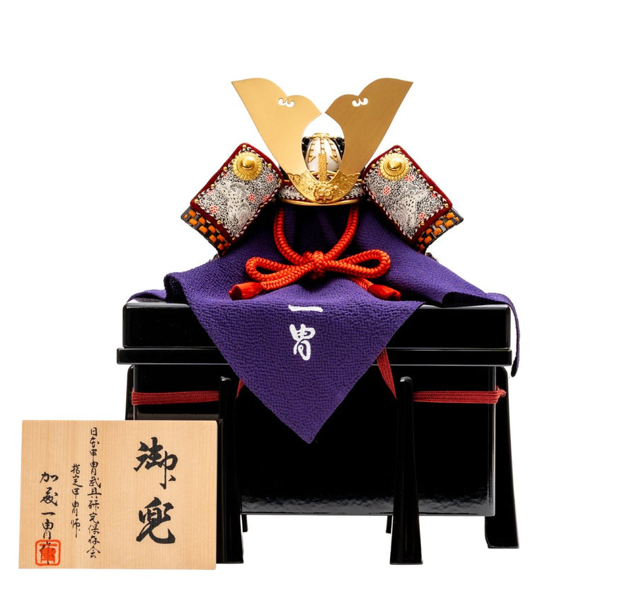 一冑作 極上 紺糸威 大鍬形 兜 4分の1